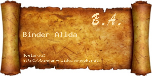 Binder Alida névjegykártya