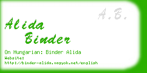 alida binder business card